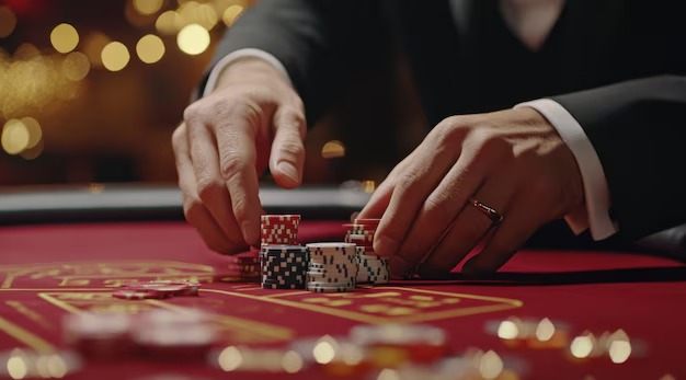 Live dealer table with multi-angle camera feeds and betting interface
